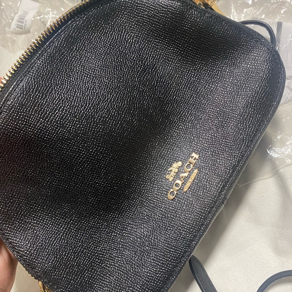 COPY - Leather couch bag use one time double sided gold zipper